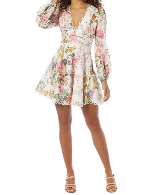 Zimmermann Heathers Flounce Short Dress  Floral Print Size 0/Au 8 photo 2