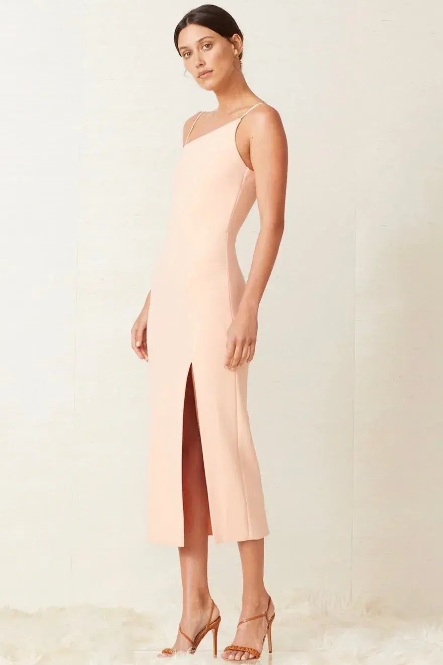 Bec & Bridge Ruby Asym Midi Dress in Peach Size 14 photo 2