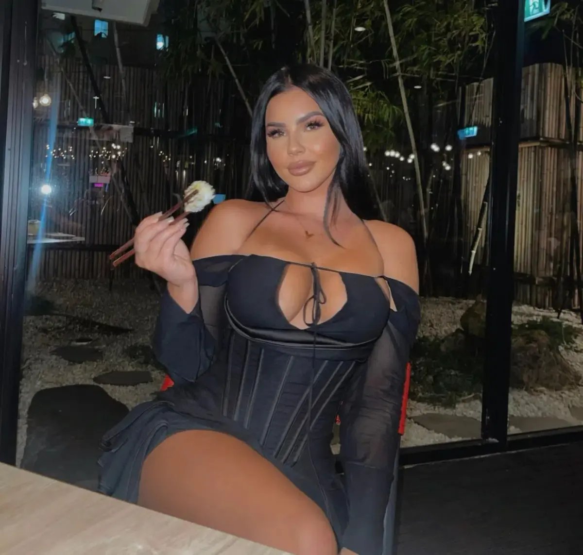 House of CB Gianna Real Silk Corset Mini Dress Black Size AU 8 photo 3