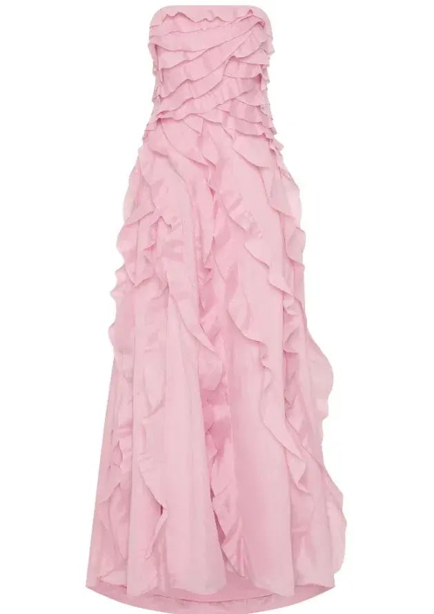 Aje Allairie Strapless Gown Chalk Pink Size 10 photo 4