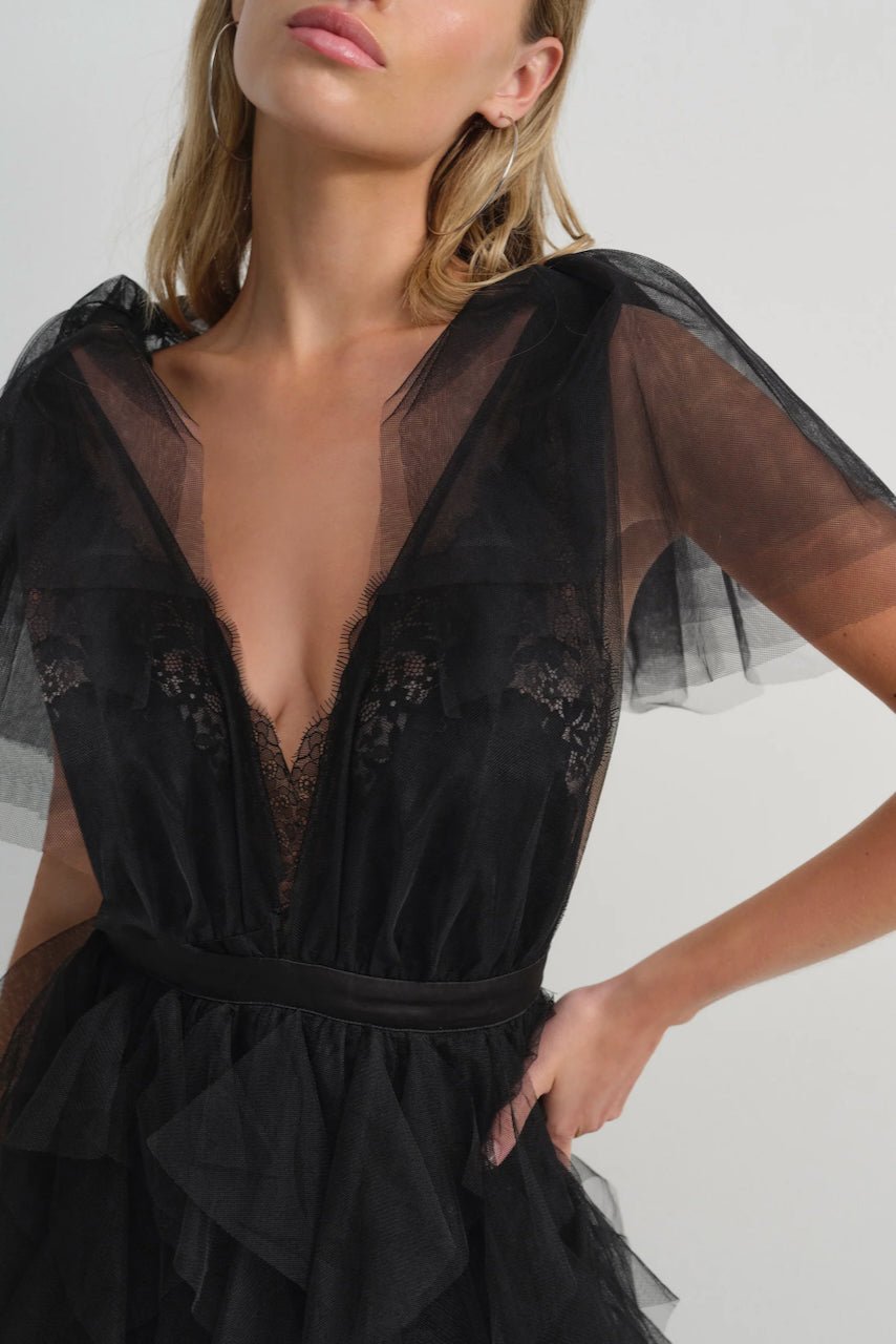 FOR LOVE & LEMONS MAXINE GOWN - BLACK photo 2