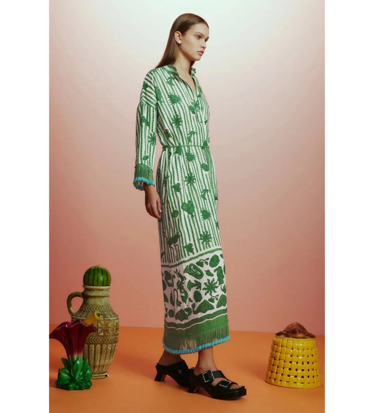 Alémais Lula Midi Dress Green Size AU 16 photo 3