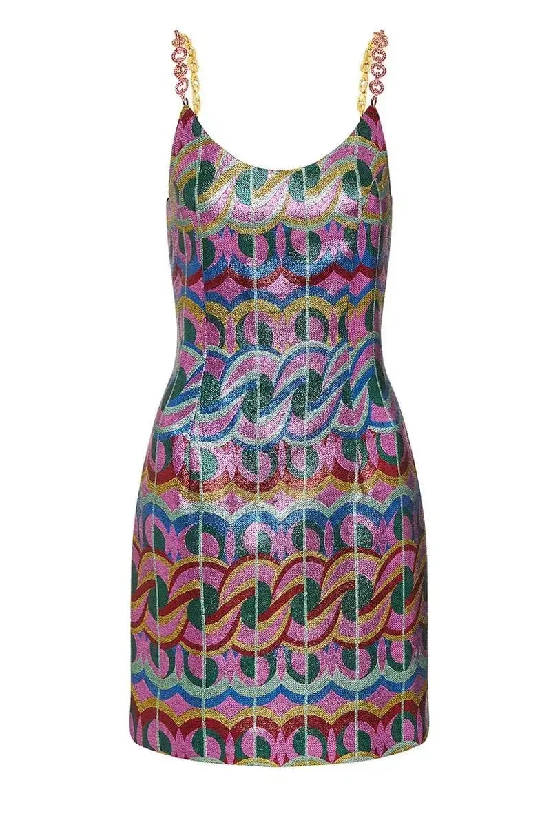 Rebecca Valance Tatiana Scoop Mini Dress in Multi Size 12 photo 4