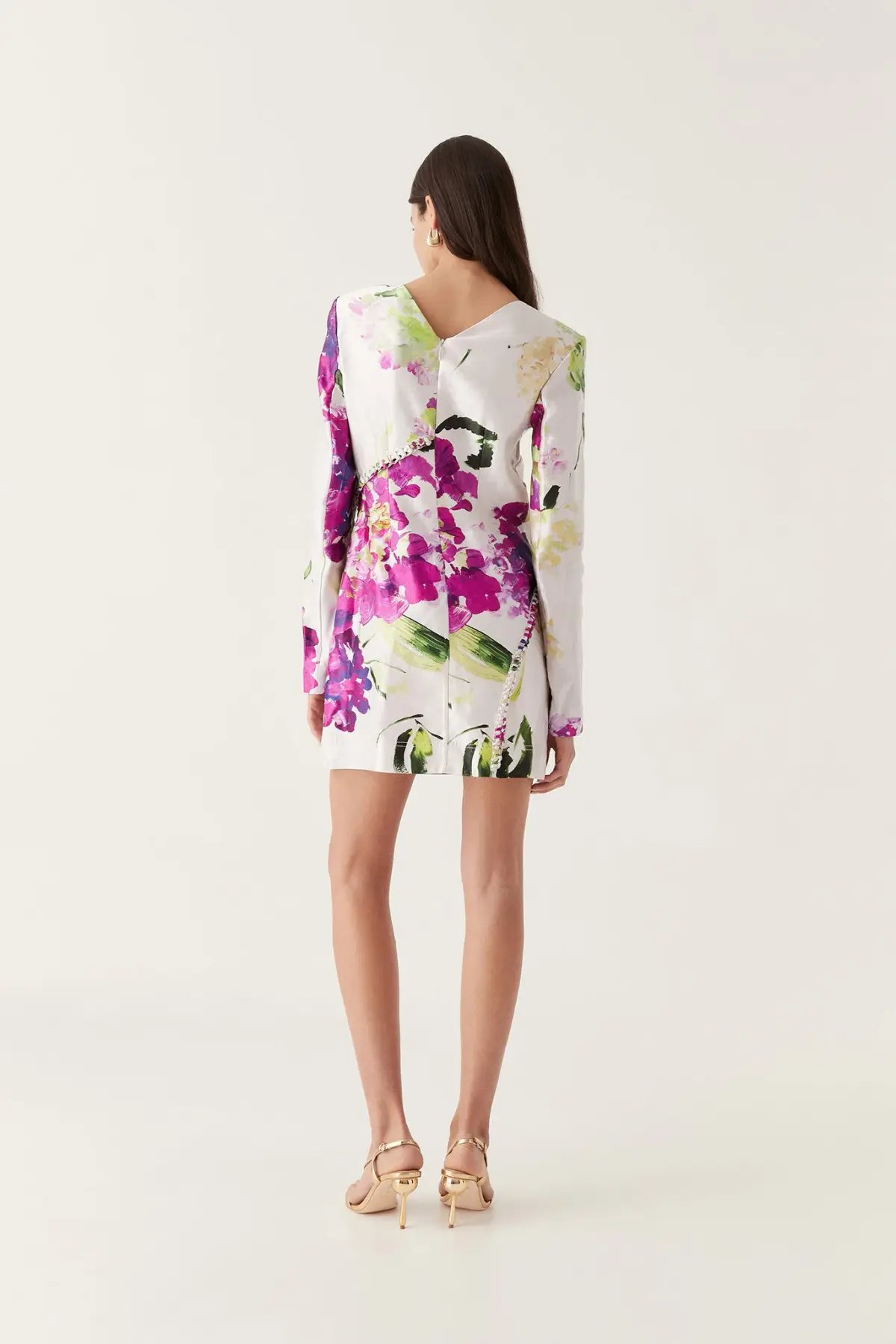 Aje Arbour Whipstitch Mini Dress Wild Hydrangea Floral Size 10 photo 3