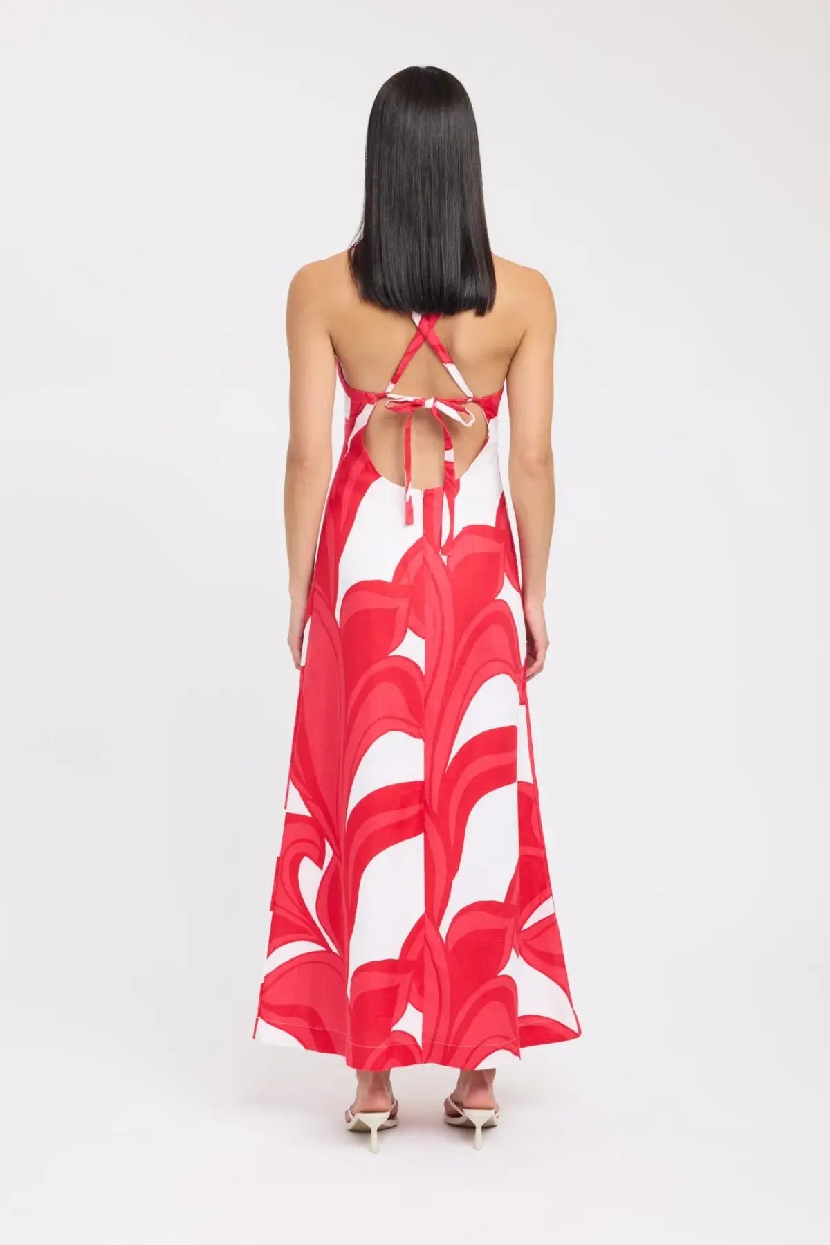 Kookai Zani Maxi Dress Red Print Size 8 photo 3