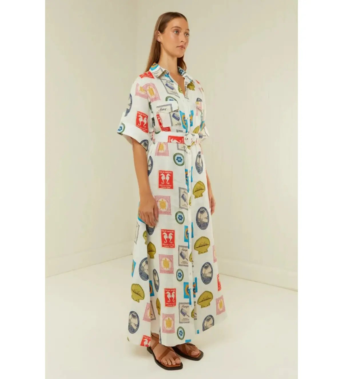 Palm Noosa Memento Maxi Dress Holiday Stamp Size AU 6 photo 2
