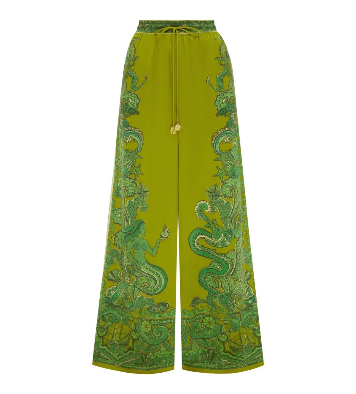 Alemais Solaris Silk Shirt and Pant Set Green Size 6 photo 3