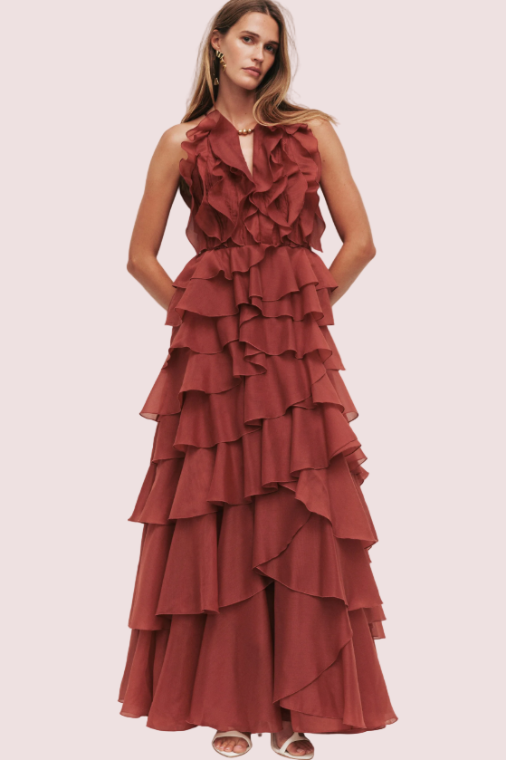 Aje Cleo Gown Rust photo 3