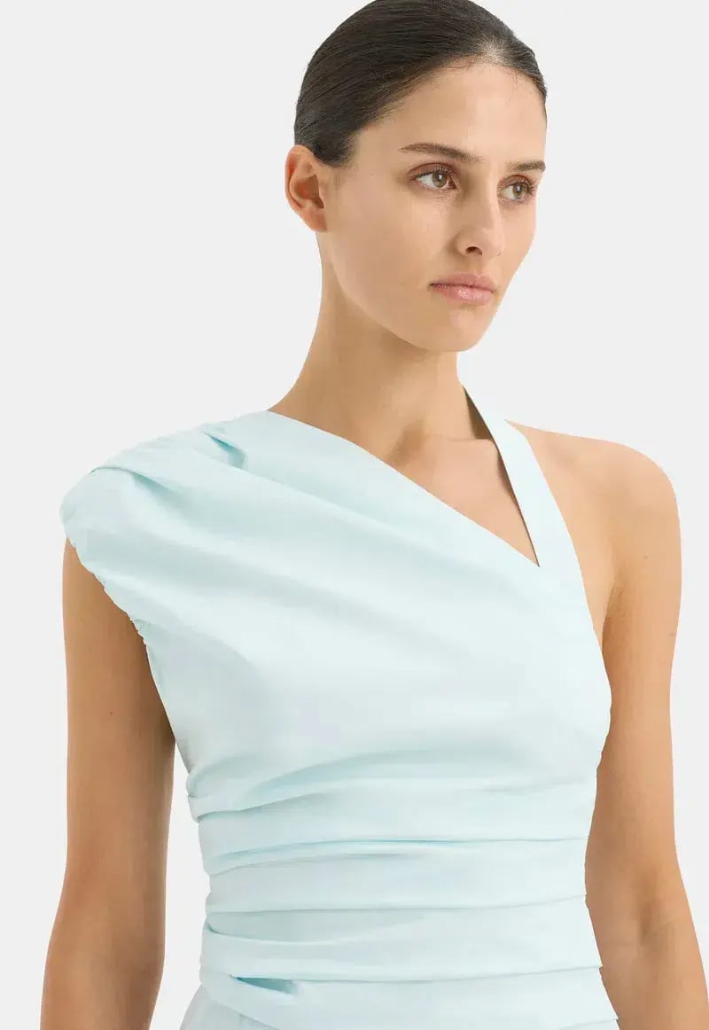 Sir The Label Azul Gathered Mini Dress Ice Blue Size 1/ AU 8 photo 2