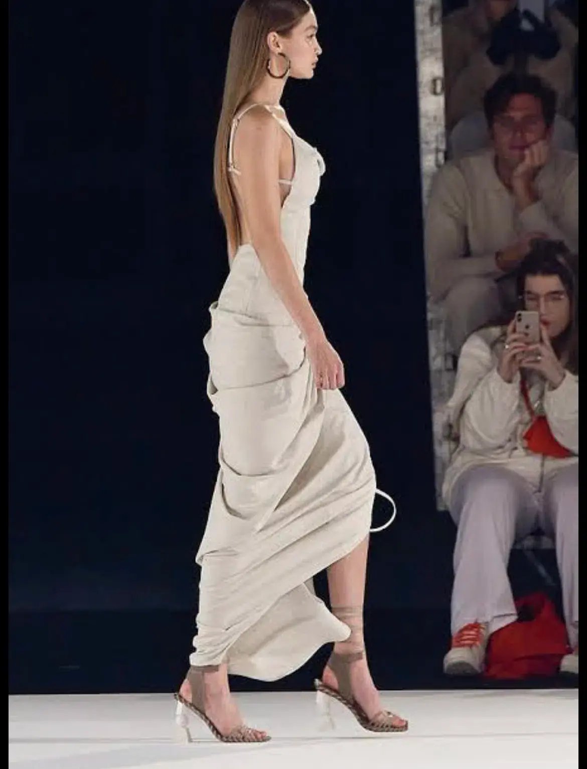 Jacquemus La Robe Saudade Asymmetrical Dress in Neutral Beige Size 36 photo 3