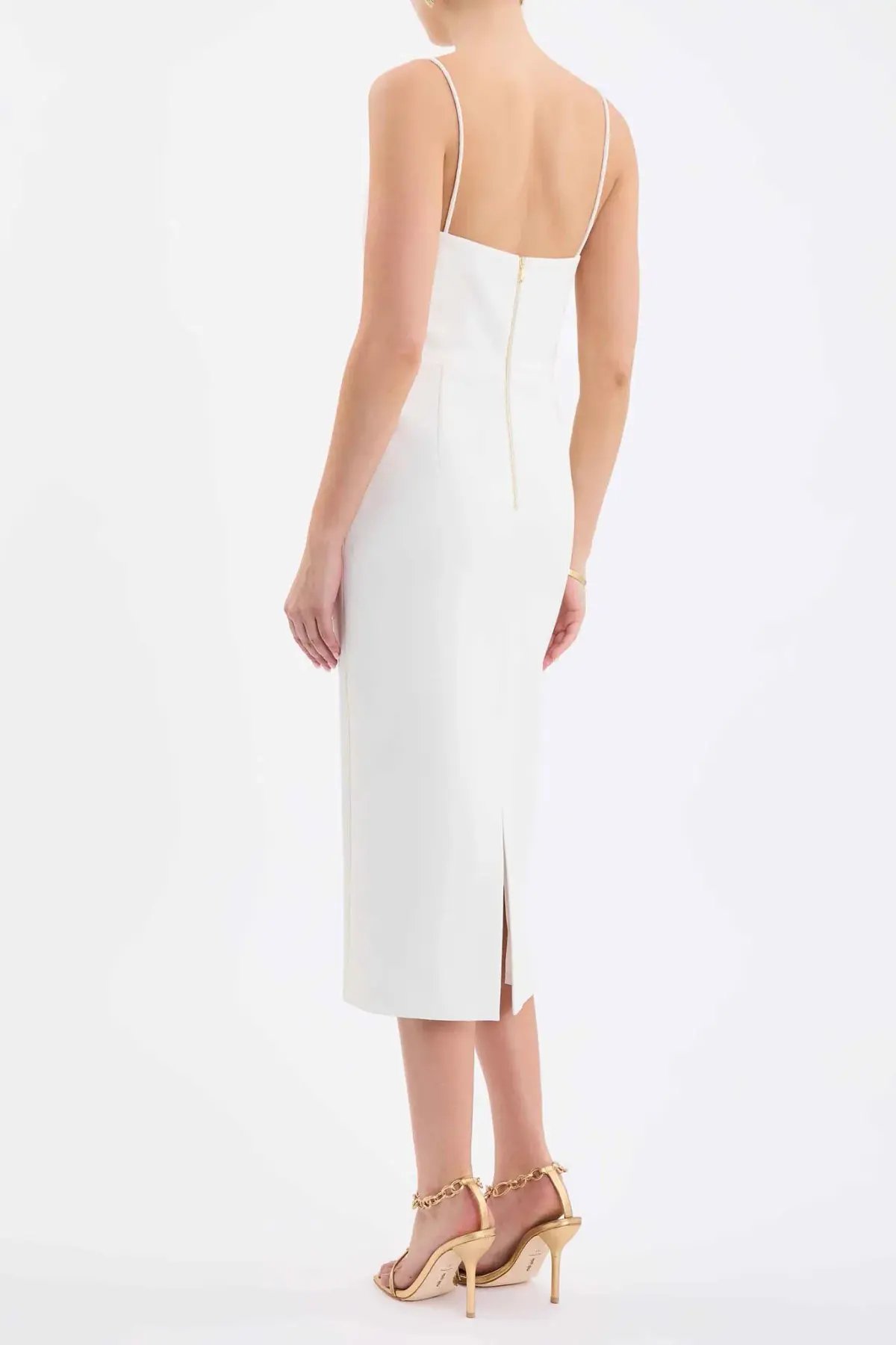 Rebecca Vallance Cora Midi Dress in Ivory / White Size 10 photo 3