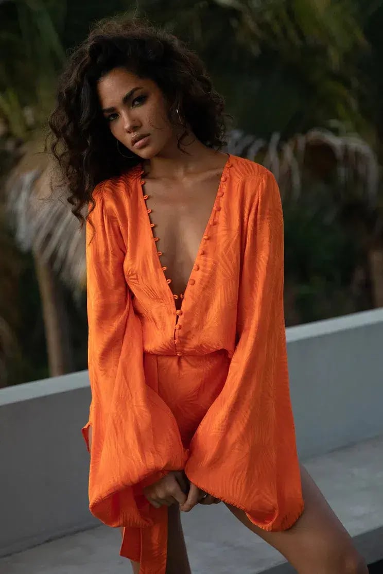 Rat & Boa Harlequin Dress Orange Size AU 6 photo 2