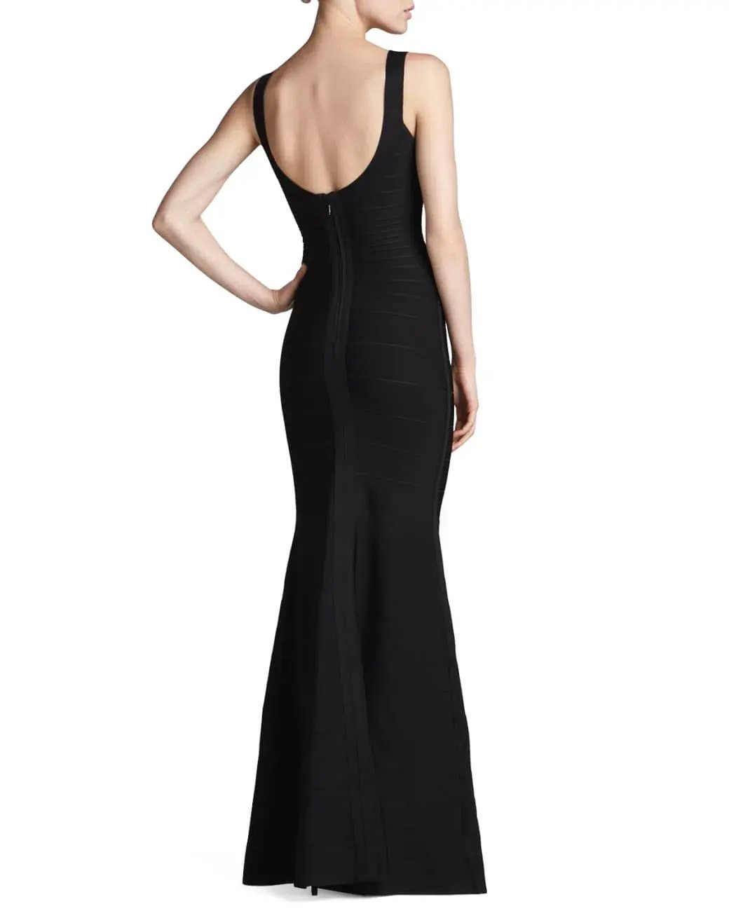 Herve Leger Bandage Round Neck Gown Black Size S / AU 8 photo 2