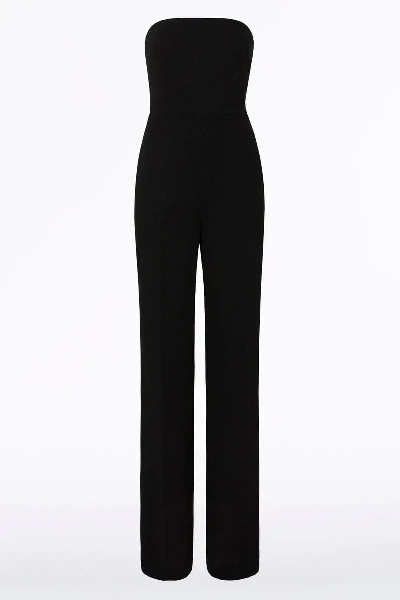 Carla Zampatti Crepe Strapless Jumpsuit Black Size XS / Au 6 photo 4