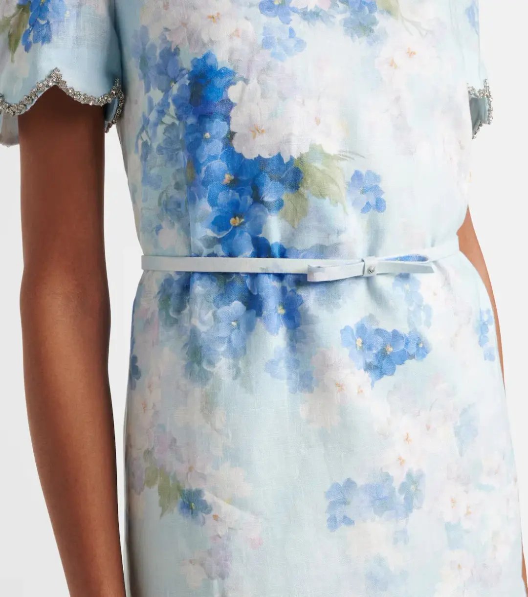 Zimmermann Crush Scalloped Shift Dress Blue Floral Size 3 / AU 1 photo 5