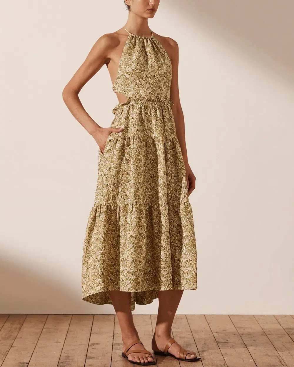 Shona joy Orion Backless Midi Dress Floral Size 10 photo 2