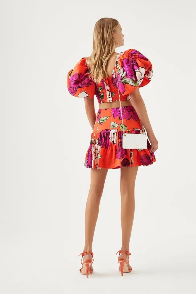 Aje Niki Vivid Camellia Pleated Mini Skirt Floral Size S / AU 8 photo 4