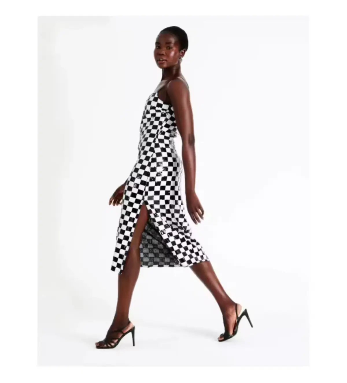 Wayne Cooper Sequin Check Midi Dress Multi Size 10 photo 3