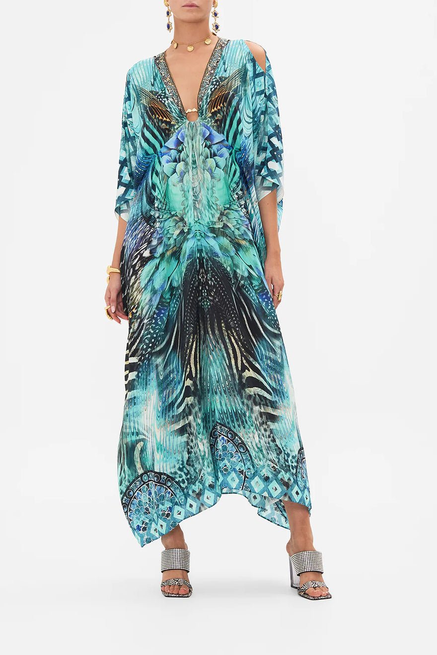 Camilla Split Sleeve Kaftan with Hardware - Azure Allure photo 2