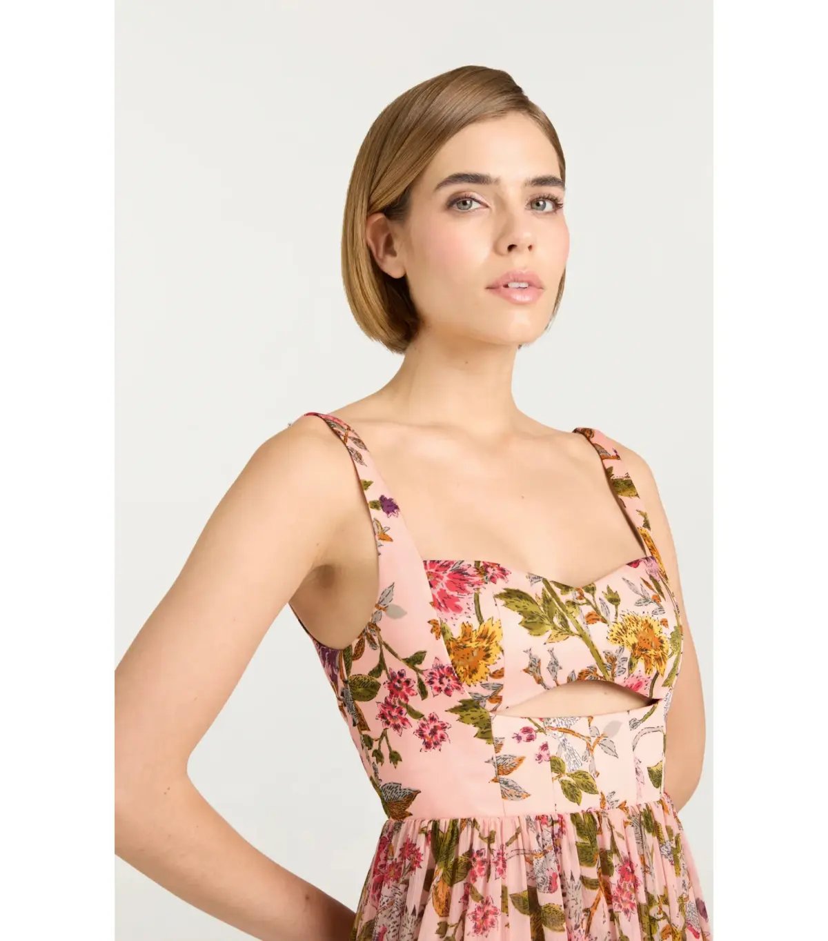 Cinq a Sept Xiomara Dress Pink Floral Size AU 8 photo 2