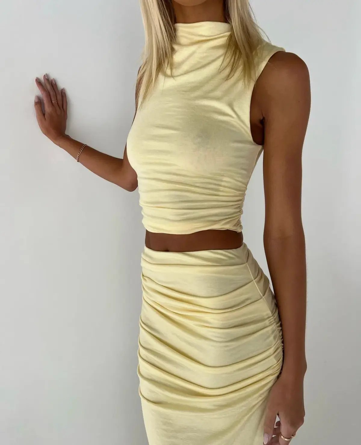 Venroy Draped Jersey Set Yellow Size AU L / 10-12 photo 4
