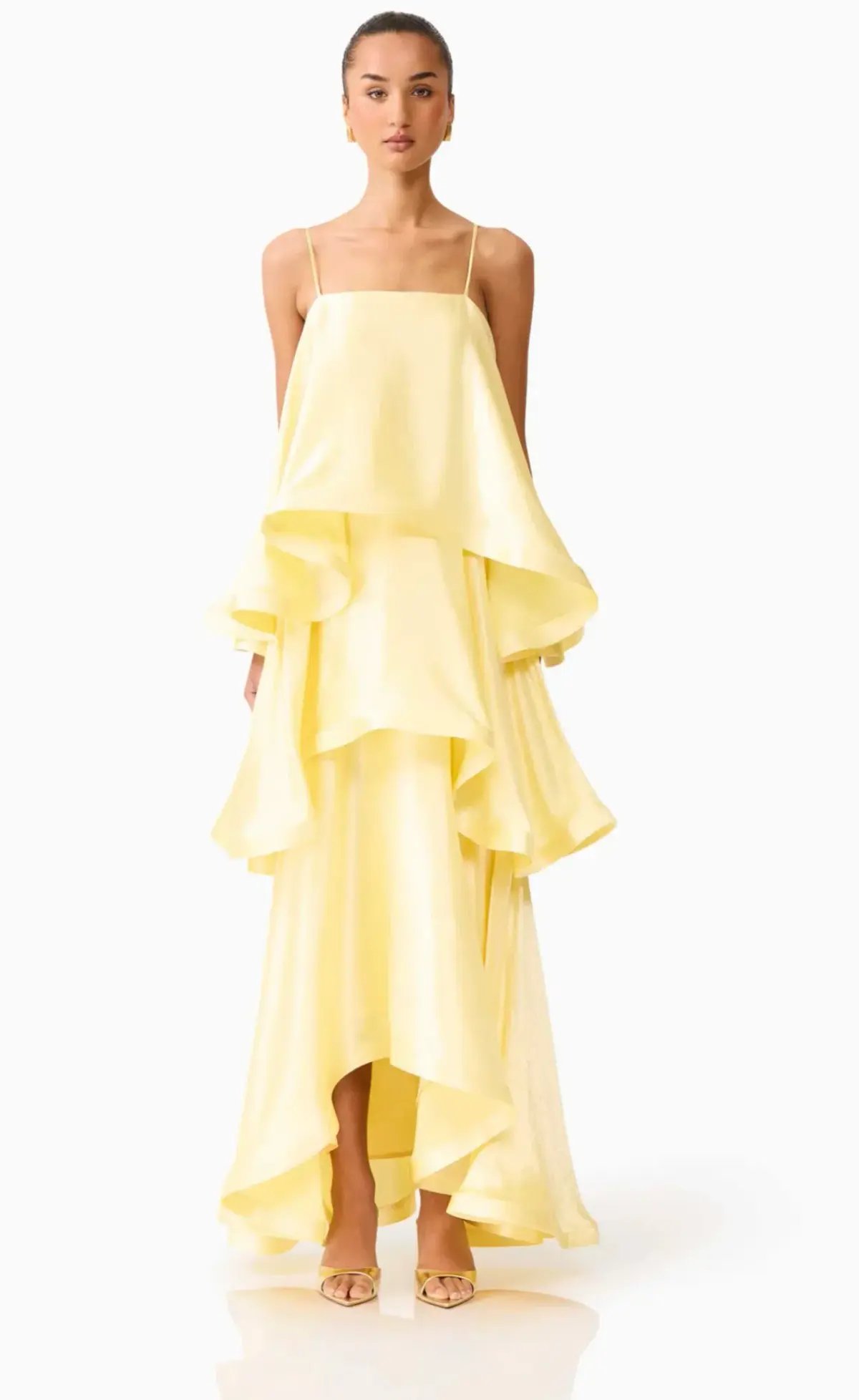 Elliatt Tilly Tiered Maxi Dress Yellow Size XS/Au 6 photo 3