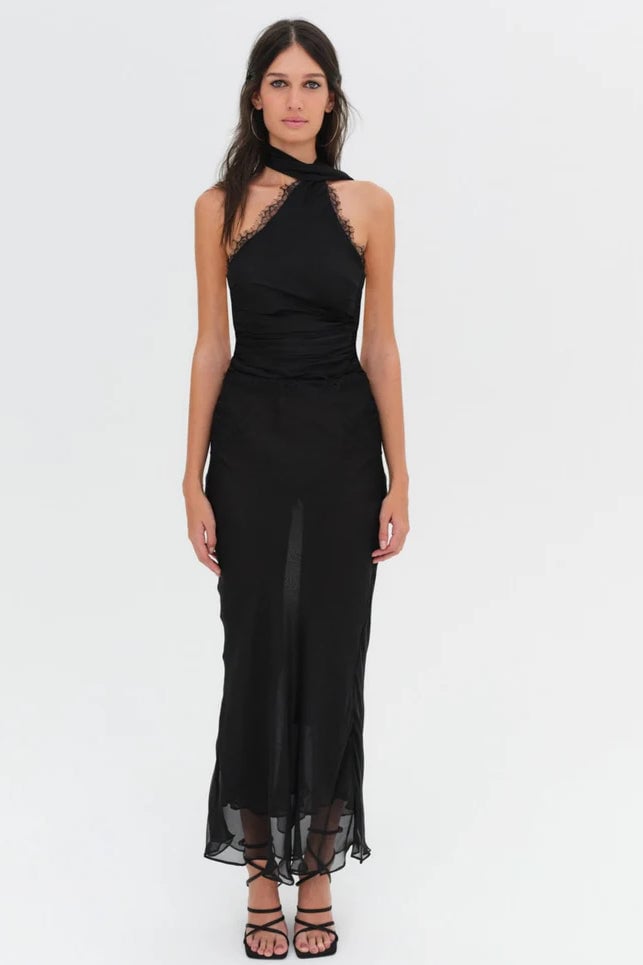 FOR LOVE & LEMONS ANGELA CHIFFON MAXI DRESS - BLACK photo 2