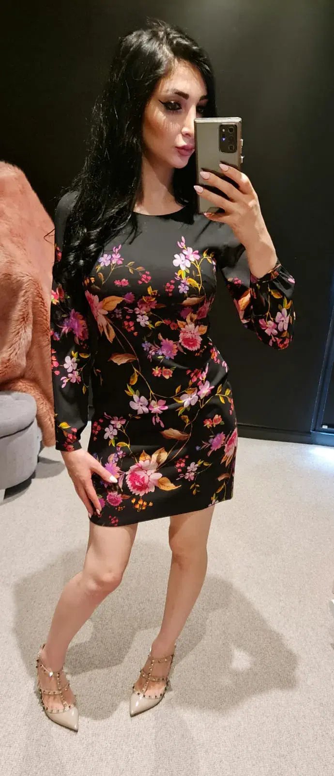 Alannah Hill Dress Black Floral Print Size 6 photo 4