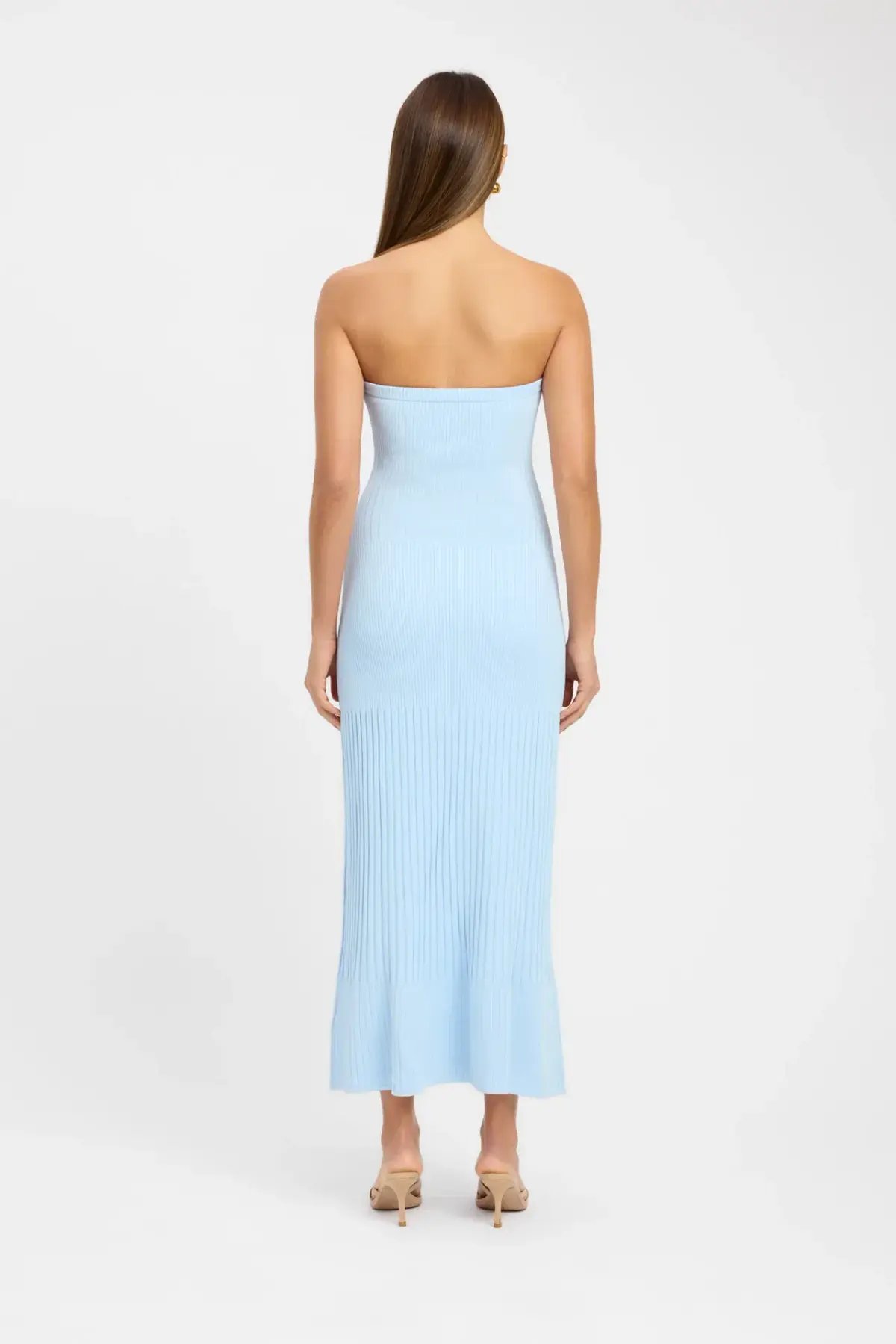 Kookaï Serah Strapless Midi Dress Light Blue Size AU8 photo 3
