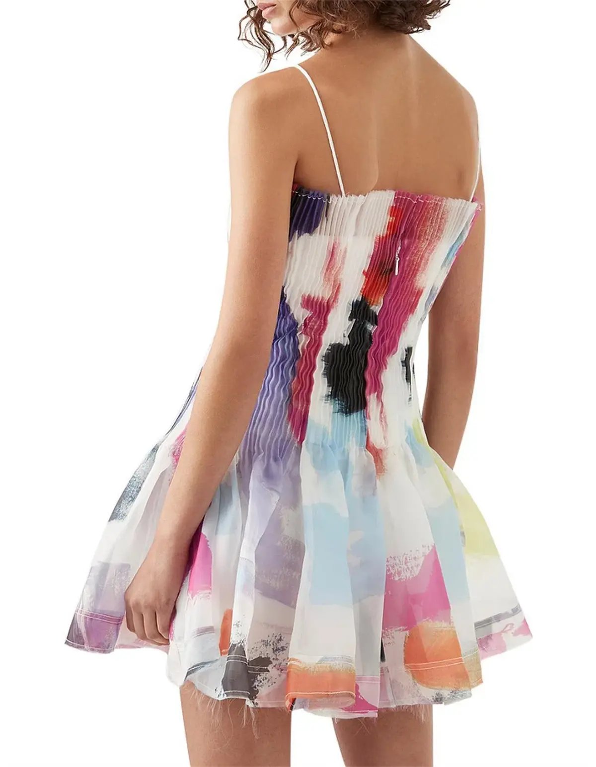 Aje Celestial Pleated Mini Dress Multi Size 8 photo 4