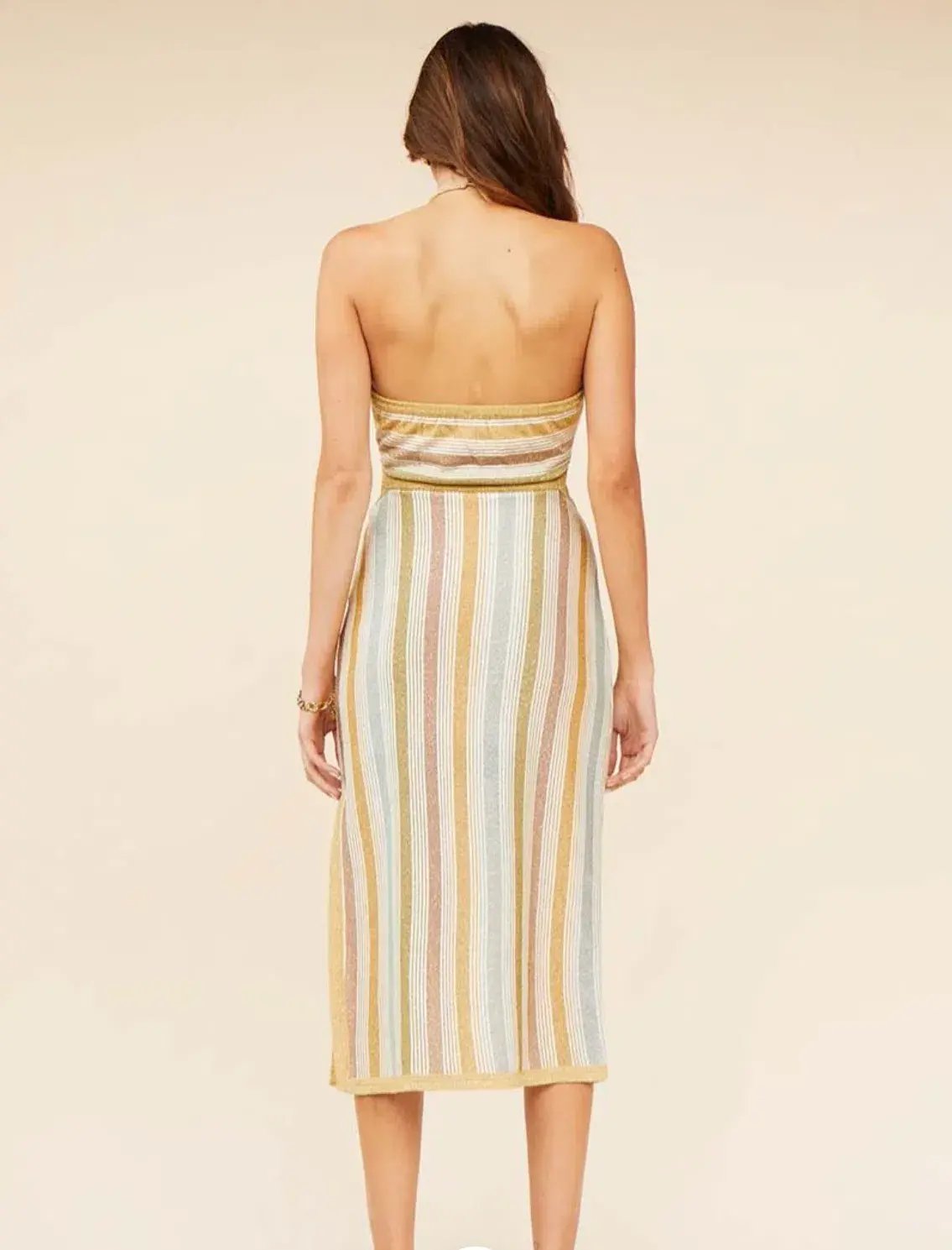 Suboo Luella Halter Cut Out Midi Dress Gold Size S / AU 8 photo 2