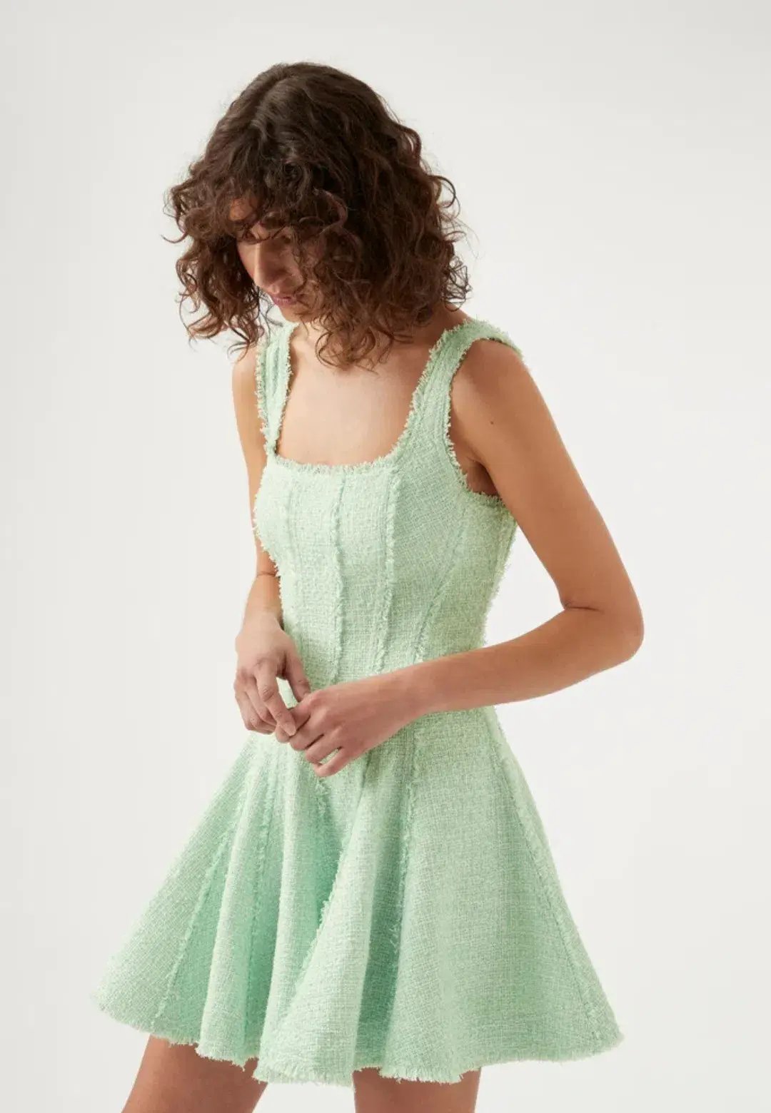 Aje Anais Boucle Mini Dress Mint Size 8 / S photo 2
