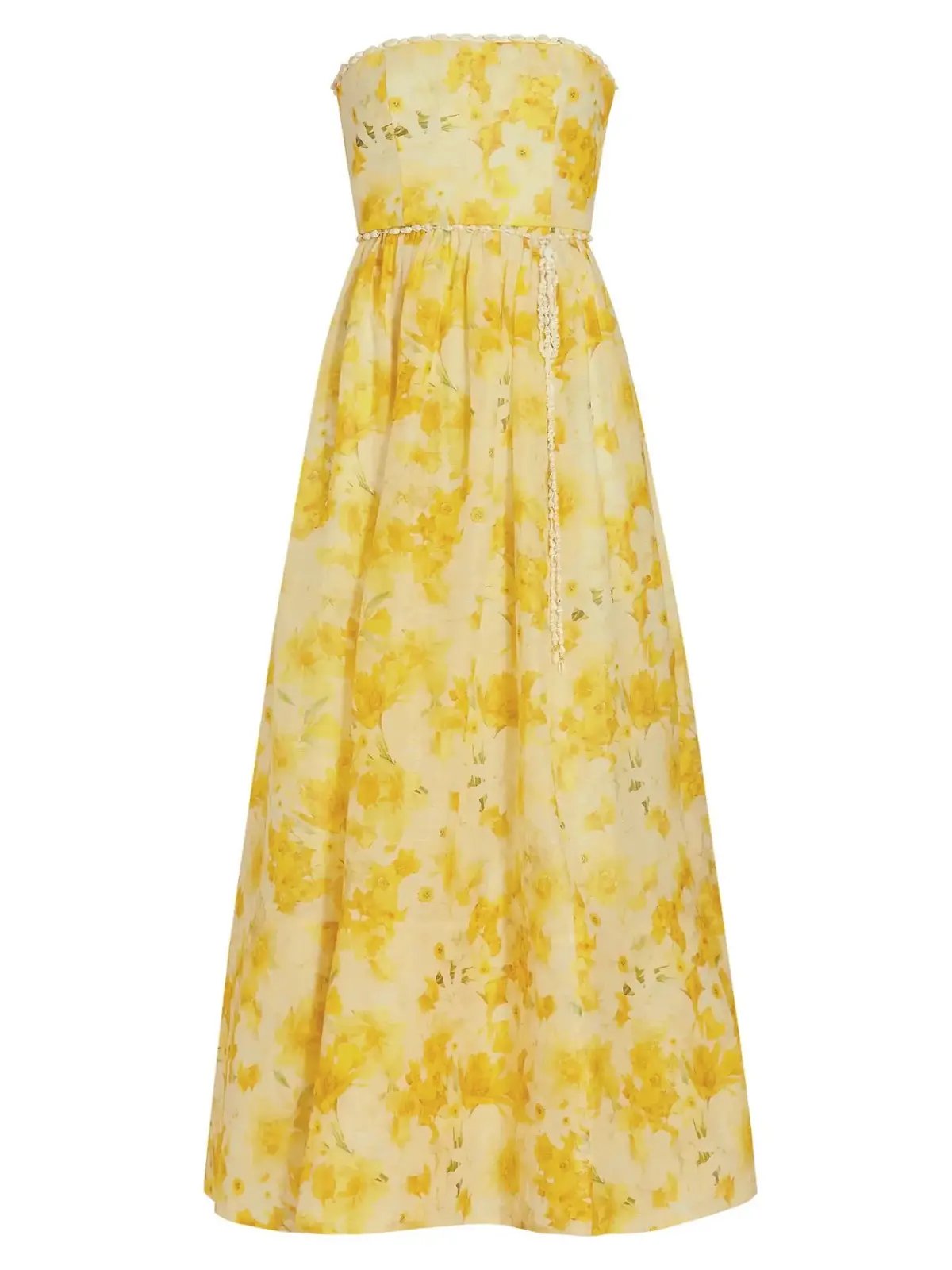 Zimmermann Wonderland Strapless Maxi Dress Daffodil Floral Print Size 0 / AU 8 photo 4
