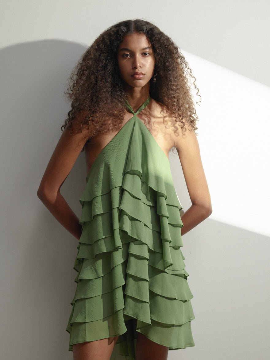 Third Form Gaia Tiered Mini Dress - Juniper photo 2