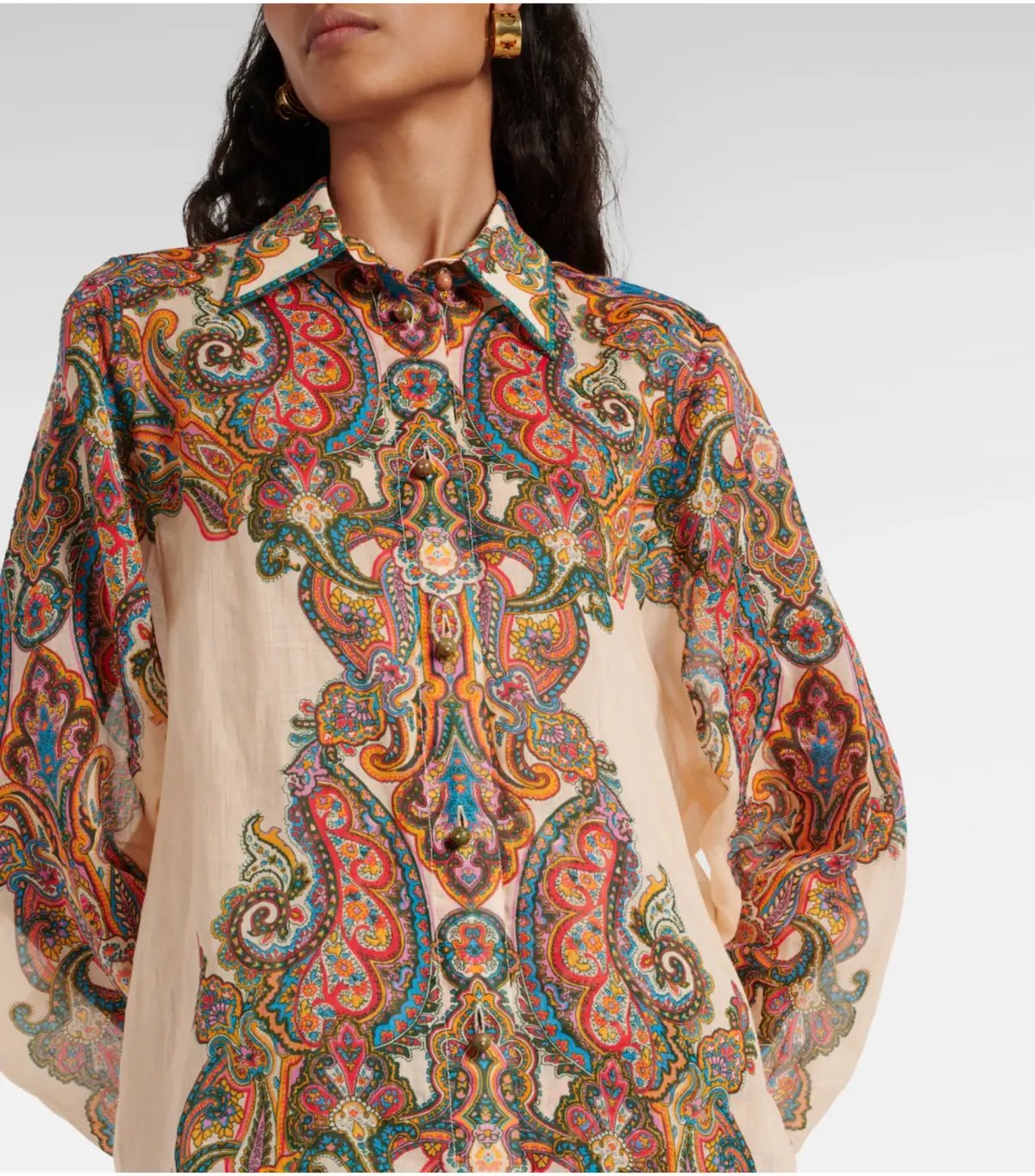 Zimmermann Ottie Skirt and Shirt Set in Multi Paisley Size 0 / AU 8 photo 2