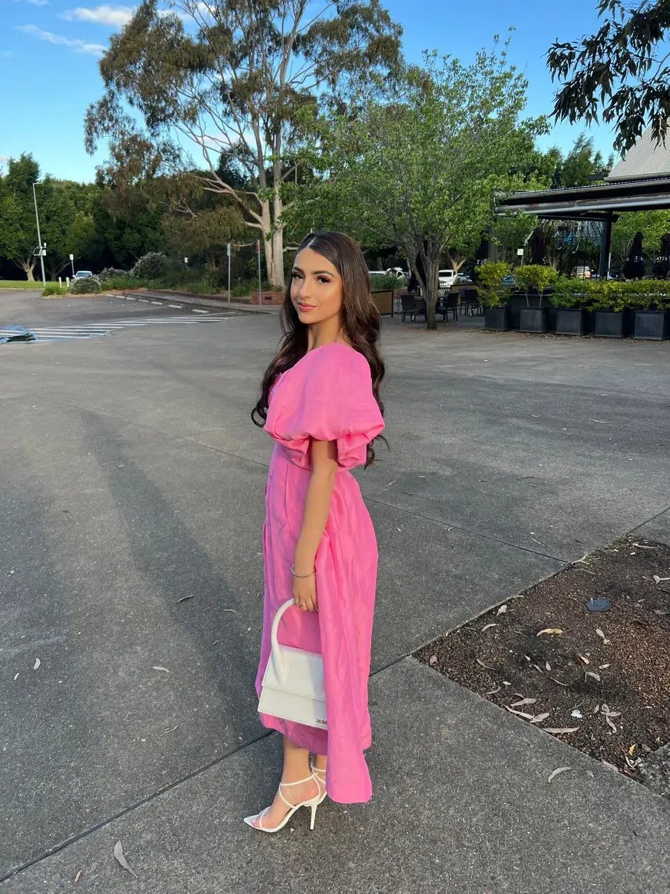 Aje Eugenie Off Shoulder Midi Dress French Rose Pink Size 8 / S photo 2