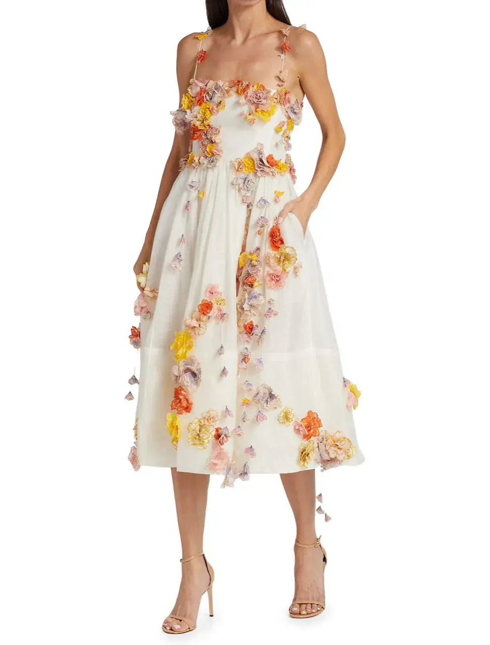 Zimmermann Floral Applique Midi Dress Floral Size 1 / Au 10 photo 2