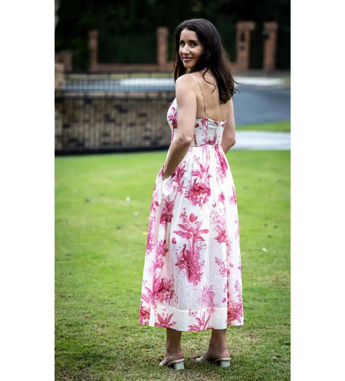Zimmermann Waverly Corset Midi Dress Pink Palm Size 3 AU 14 photo 4