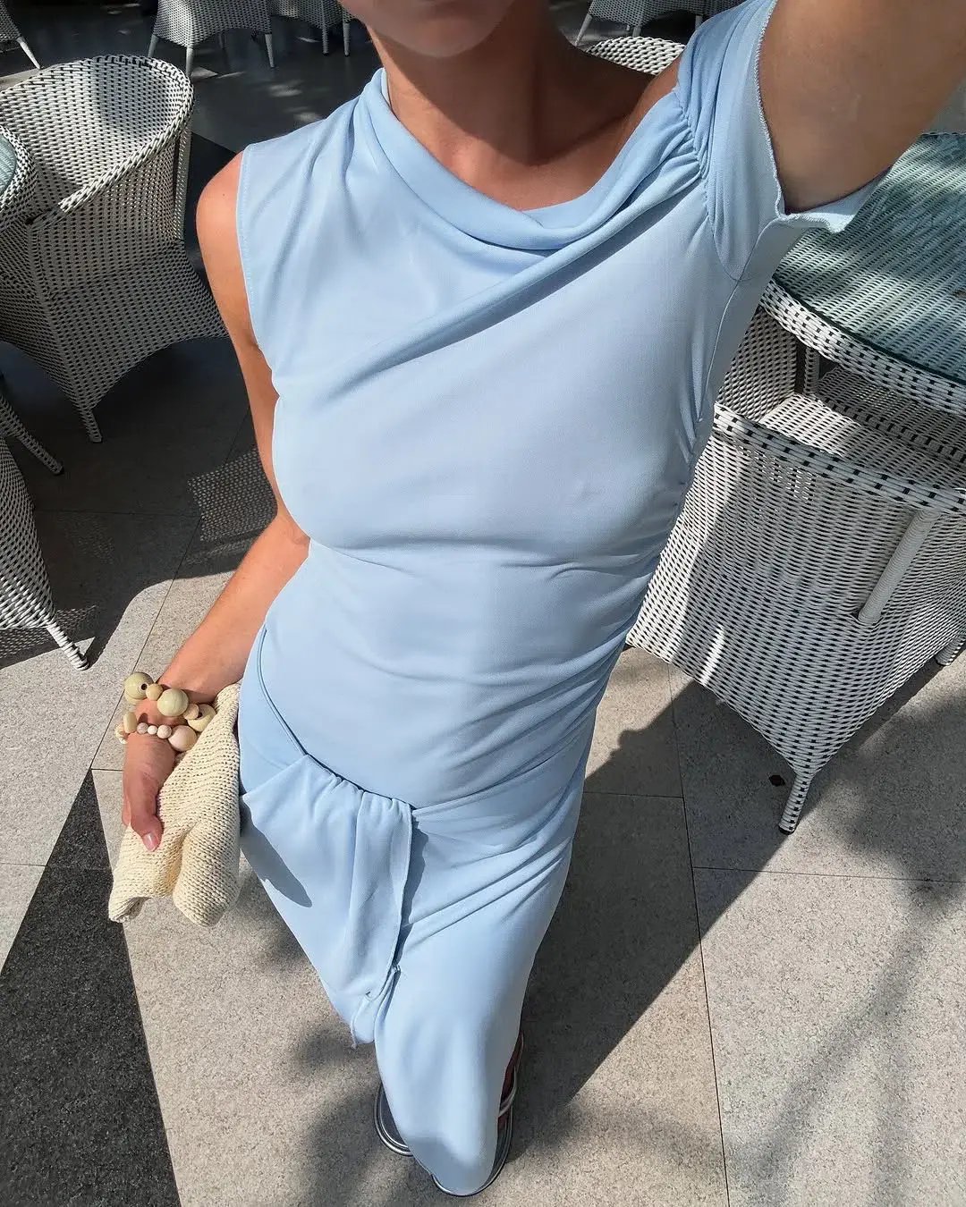 BENNI Cleo One Shoulder Maxi Dress Sky Size AU 8 photo 5