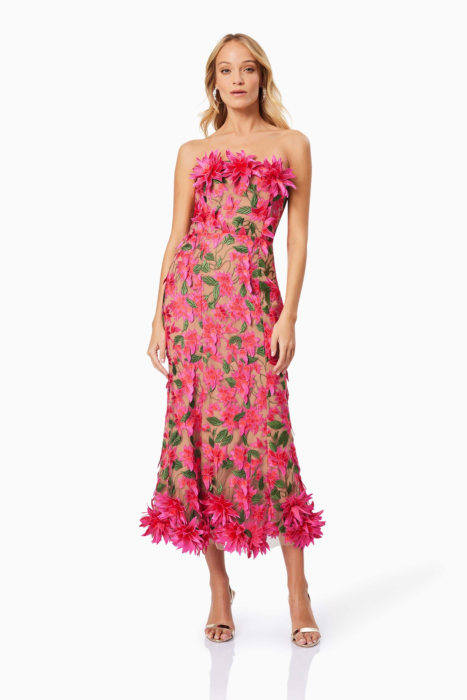 ELLIATT VALENTINA MIDI DRESS - PINK MULTI photo 4