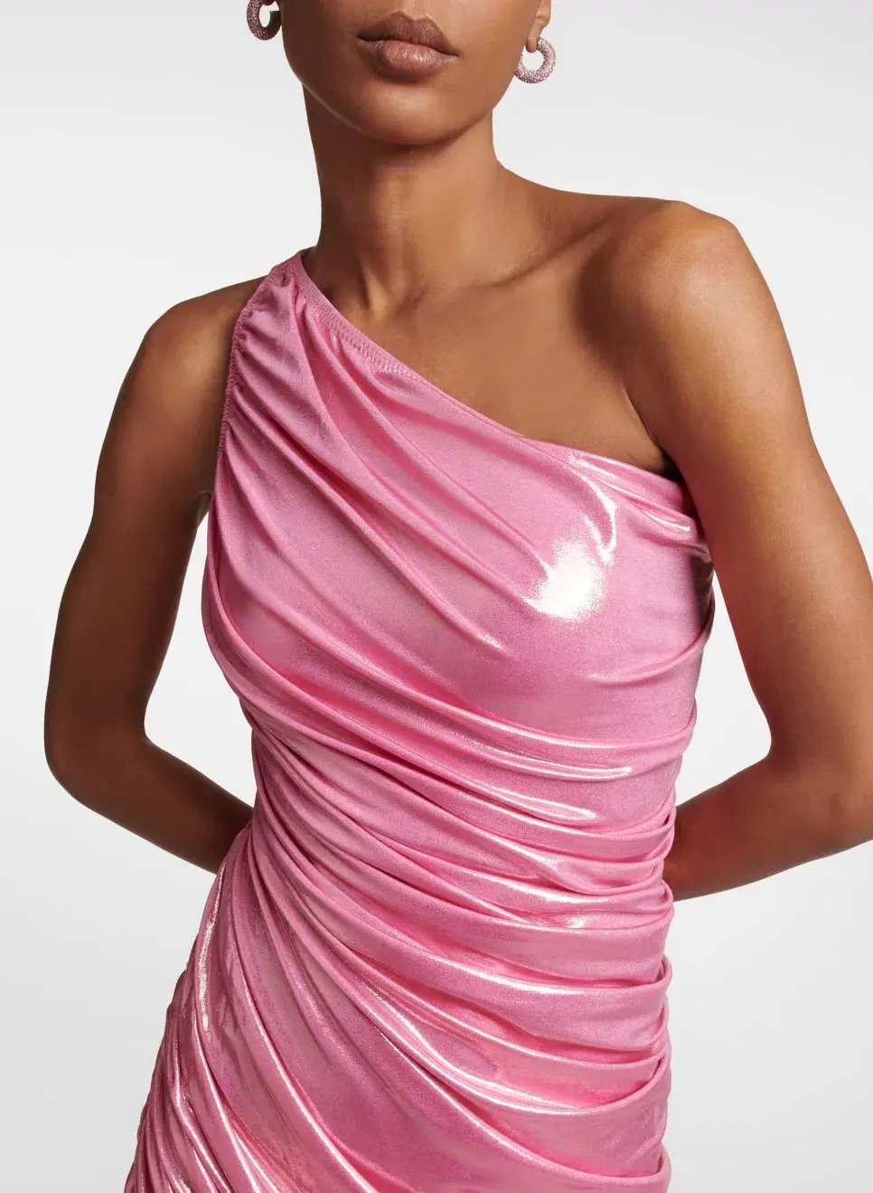 Norma Kamali Diana Dress Metalic Candy Pink Size AU 12 photo 2