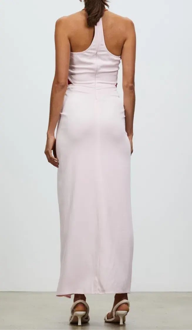 Christopher Esber Multi Panel Disconnect Ruched Halter Dress Pink SIze 10 photo 3