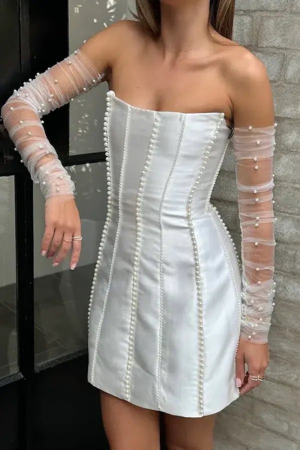 Eliya The Label Kayla Mini Dress White Size 10 photo 3