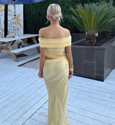 Benni Nico Maxi Dress Butter Yellow Size 6 photo 3