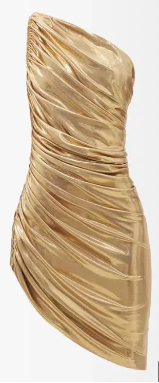 Norma Kamali Diana Mini Dress Gold Size S / Au 8 photo 4