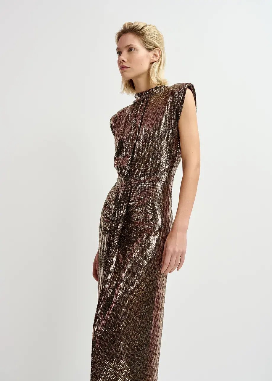 Essential Antwerp, Gold Tone, Stretch Jersey Midi Dress - Size 2 photo 3
