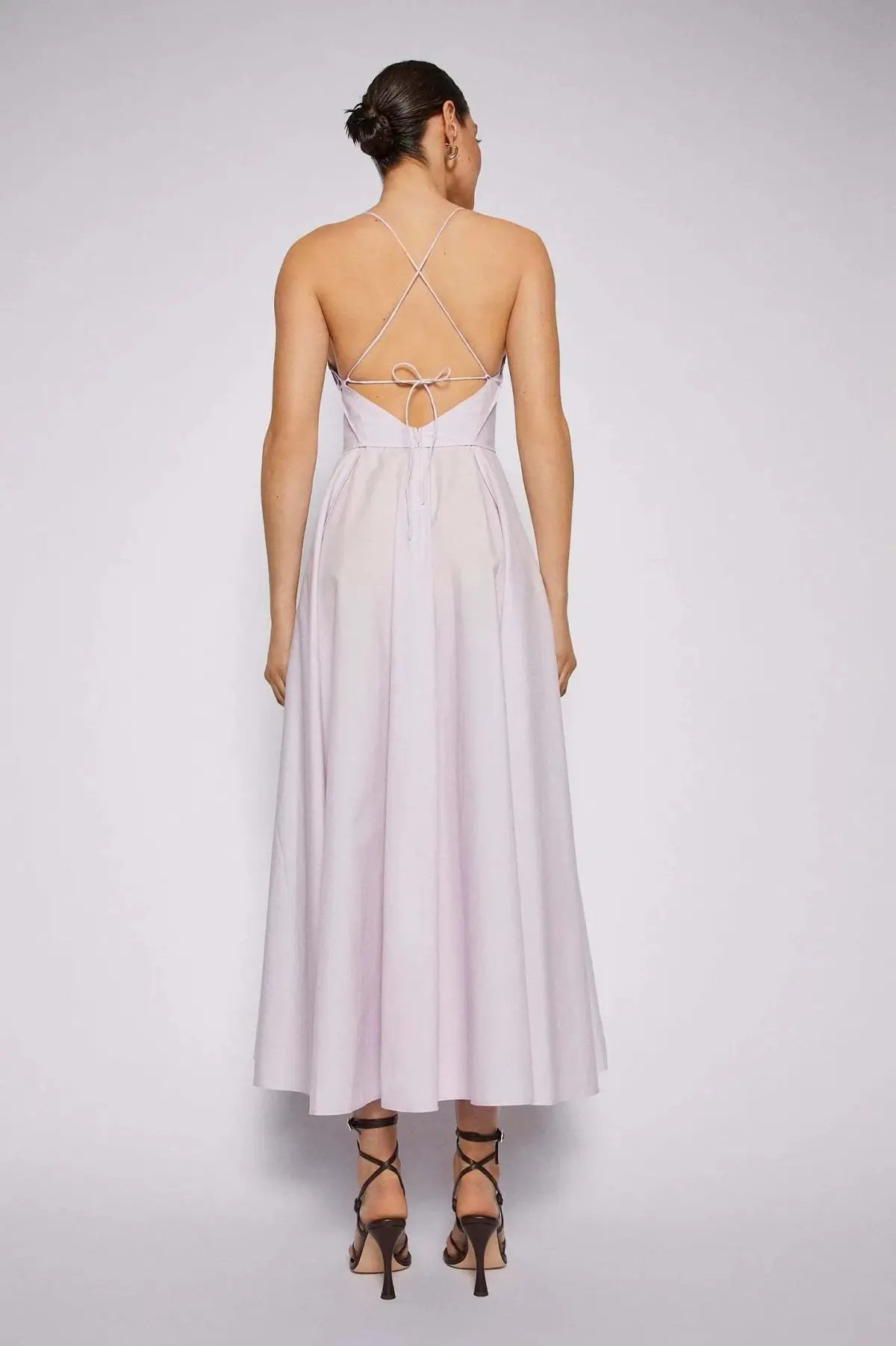 Scanlan Theodore Parachute Cotton Strappy Dress in Lilac Purple Size 6 photo 3