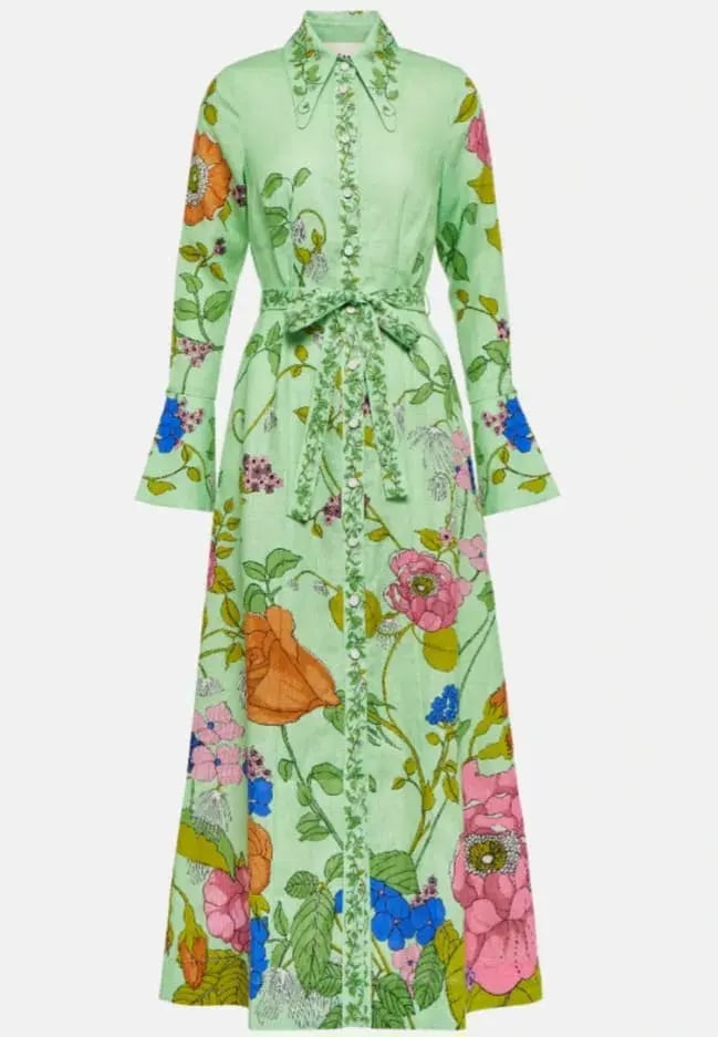 Alemais Olivia Midi Shirtdress Floral Size 10 photo 6