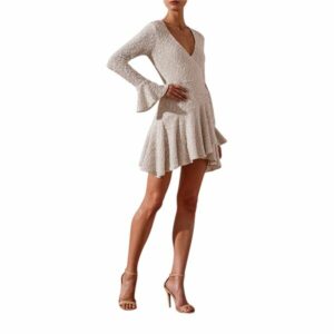 Shona Joy Hayes Frill Cuff Wrap Mini Dress photo 2