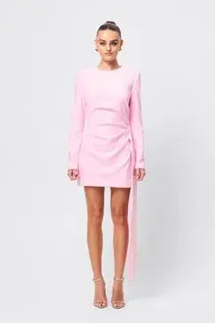 MOSSMAN SENSE OF MYSTERY DRAPED MINI DRESS / PINK / SIZE 12 photo 4